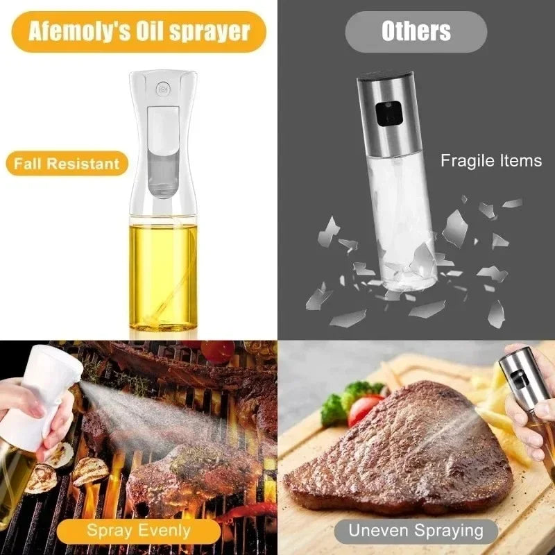 200ml / 300ml Multipurpose Oil Spray Bottle for Cooking and Grilling with Dropper Bottle Glass Sprayer Dispenser